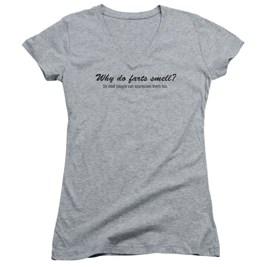 Why Do Farts Smell - Junior V-neck - Athletic Heather