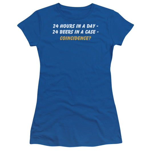 24 Beers - Short Sleeve Junior Sheer - Royal Blue T-shirt