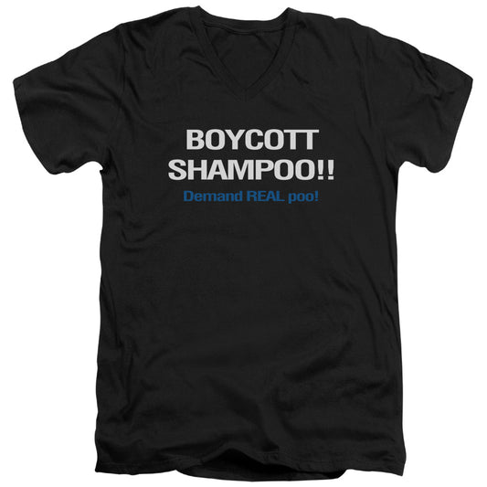 Boycott Shampoo - Short Sleeve Adult V-neck - Black T-shirt