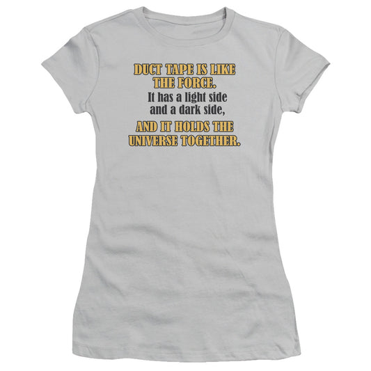 Holds The Universe Together - Short Sleeve Junior Sheer - Silver T-shirt