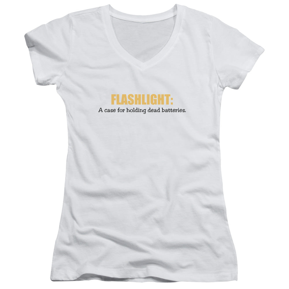 Flashlight - Junior V-neck - White