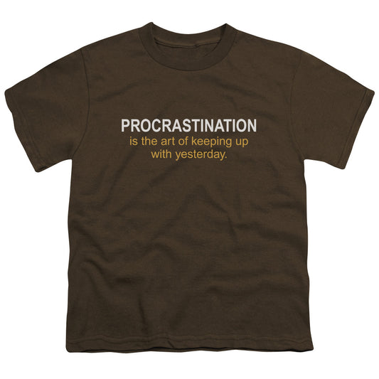 Procrastination - Short Sleeve Youth 18 - 1 - Coffee T-shirt