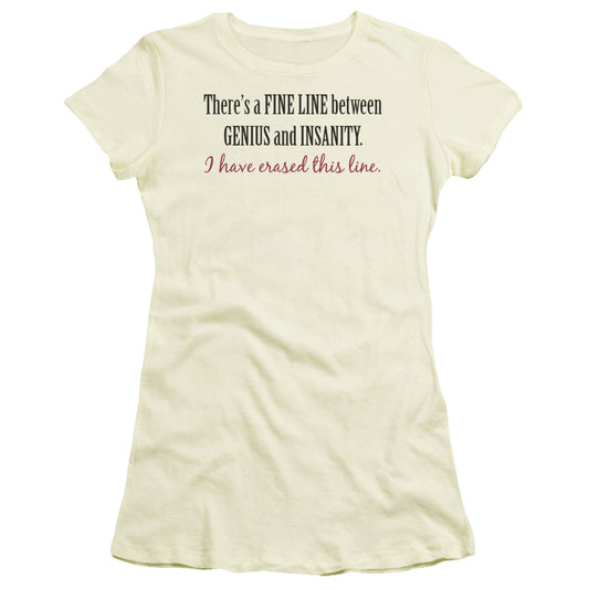 GENIUS AND INSANITY -   JUNIOR SHEER - CREAM T-Shirt
