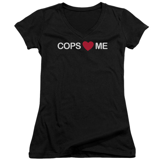 Cops Love Me - Junior V-neck - Black