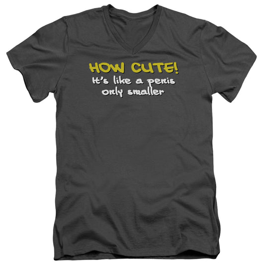 How Cute - Short Sleeve Adult V-neck - Charcoal T-shirt