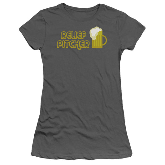 Relief Pitcher - Short Sleeve Junior Sheer - Charcoal T-shirt