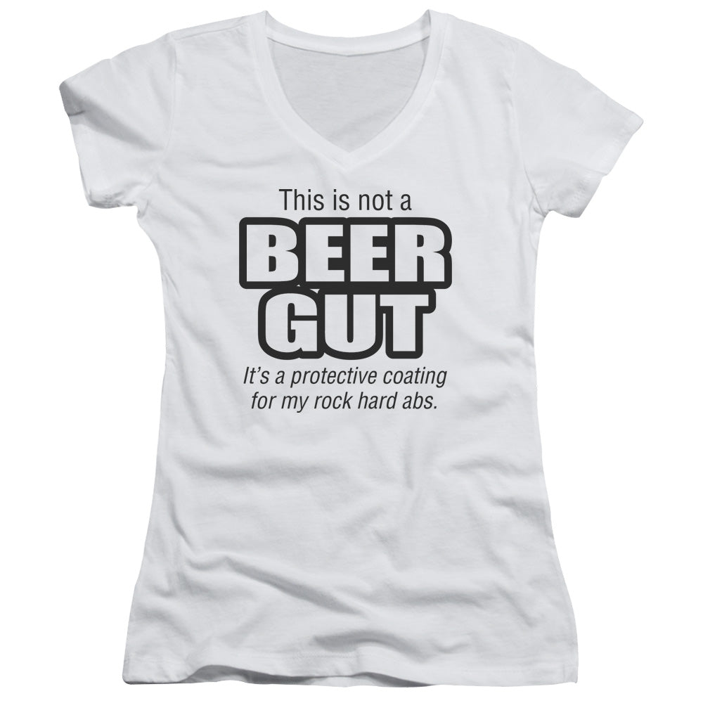 Not A Beer Gut - Junior V-neck - White