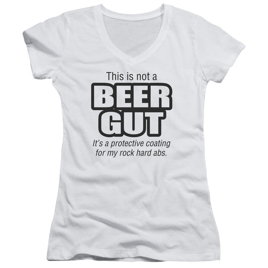 Not A Beer Gut - Junior V-neck - White
