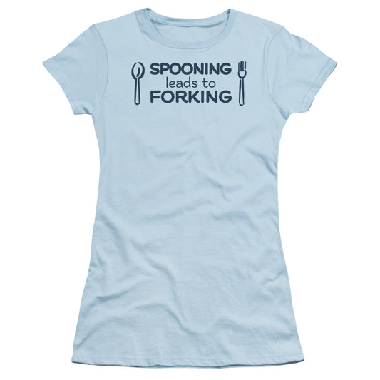 Spooning - Short Sleeve Junior Sheer - Light Blue T-shirt