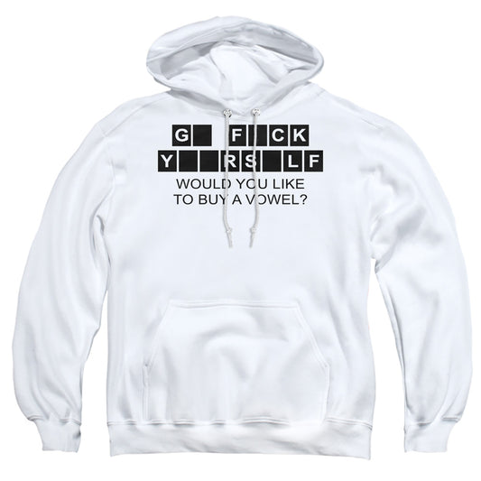 Buy A Vowel - Adult Pull-over Hoodie - White