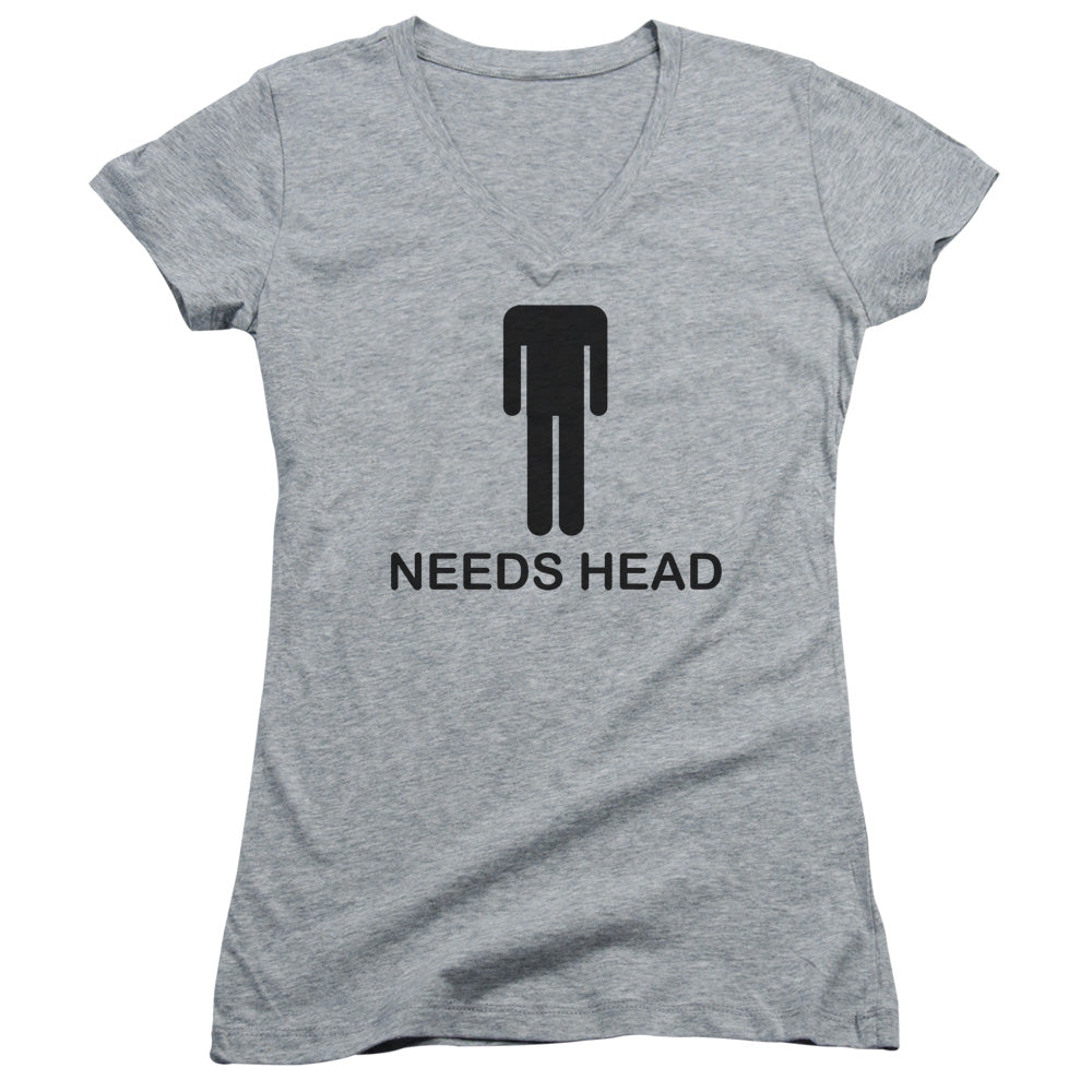 Needs Head - Junior V-neck - Athletic Heather