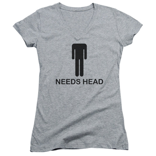 Needs Head - Junior V-neck - Athletic Heather