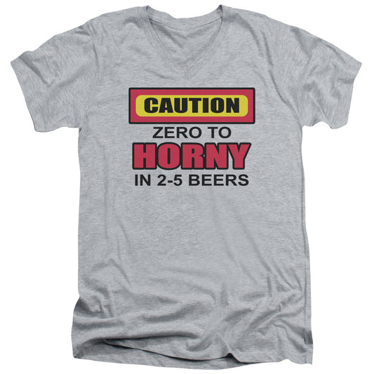 Zero To Horny - Short Sleeve Adult V-neck 30 - 1 - Athletic Heather T-shirt