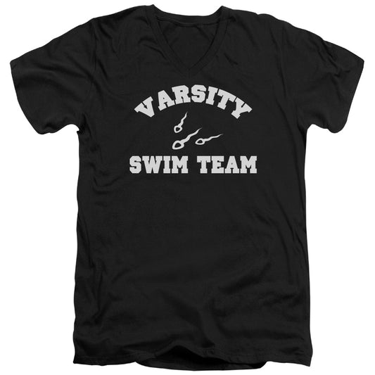 Varsity Swim Team - Short Sleeve Adult V-neck - Black T-shirt
