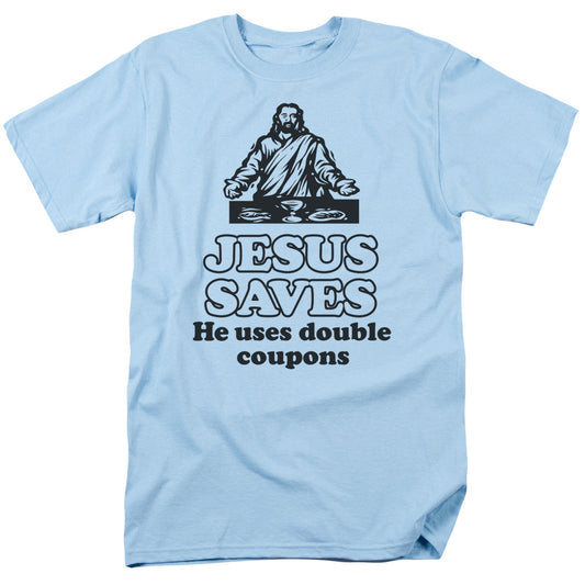 Jesus Saves - Short Sleeve Adult 18 - 1 - Light Blue T-shirt