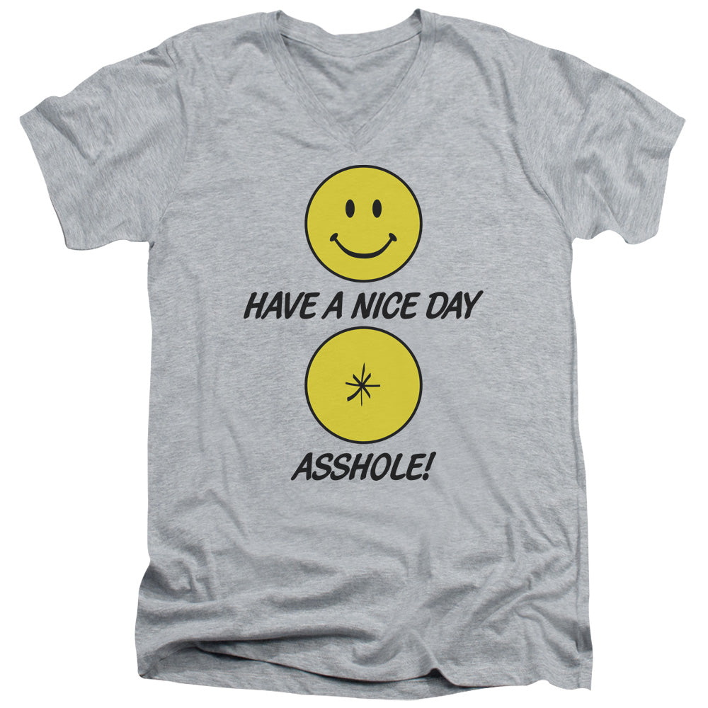 Have A Nice Day - Short Sleeve Adult V-neck - Athletic Heather T-shirt