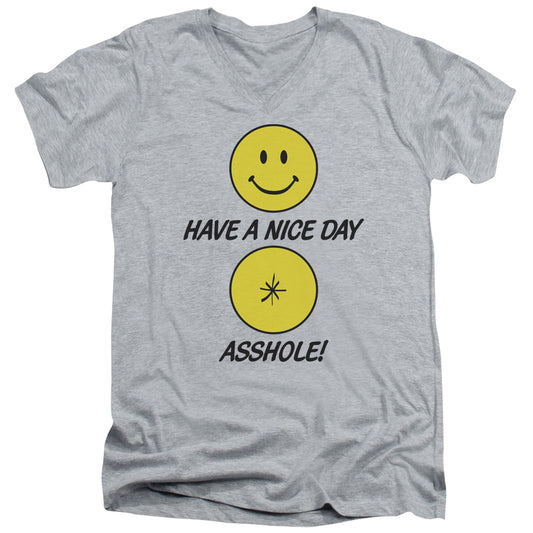 Have A Nice Day - Short Sleeve Adult V-neck - Athletic Heather T-shirt