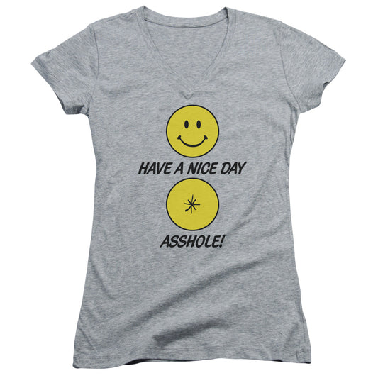 Have A Nice Day - Junior V-neck - Athletic Heather