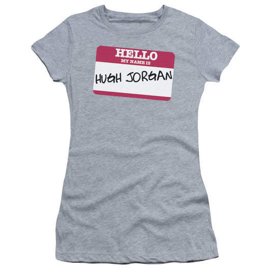 Hello Hugh Jorgan - Short Sleeve Junior Sheer - Athletic Heather T-shirt