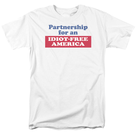 Idiot Free America - Short Sleeve Adult 18 - 1 - White T-shirt