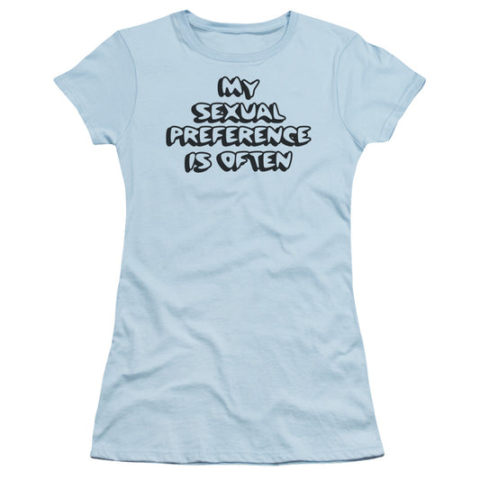 Sexual Preference - Short Sleeve Junior Sheer - Light Blue T-shirt