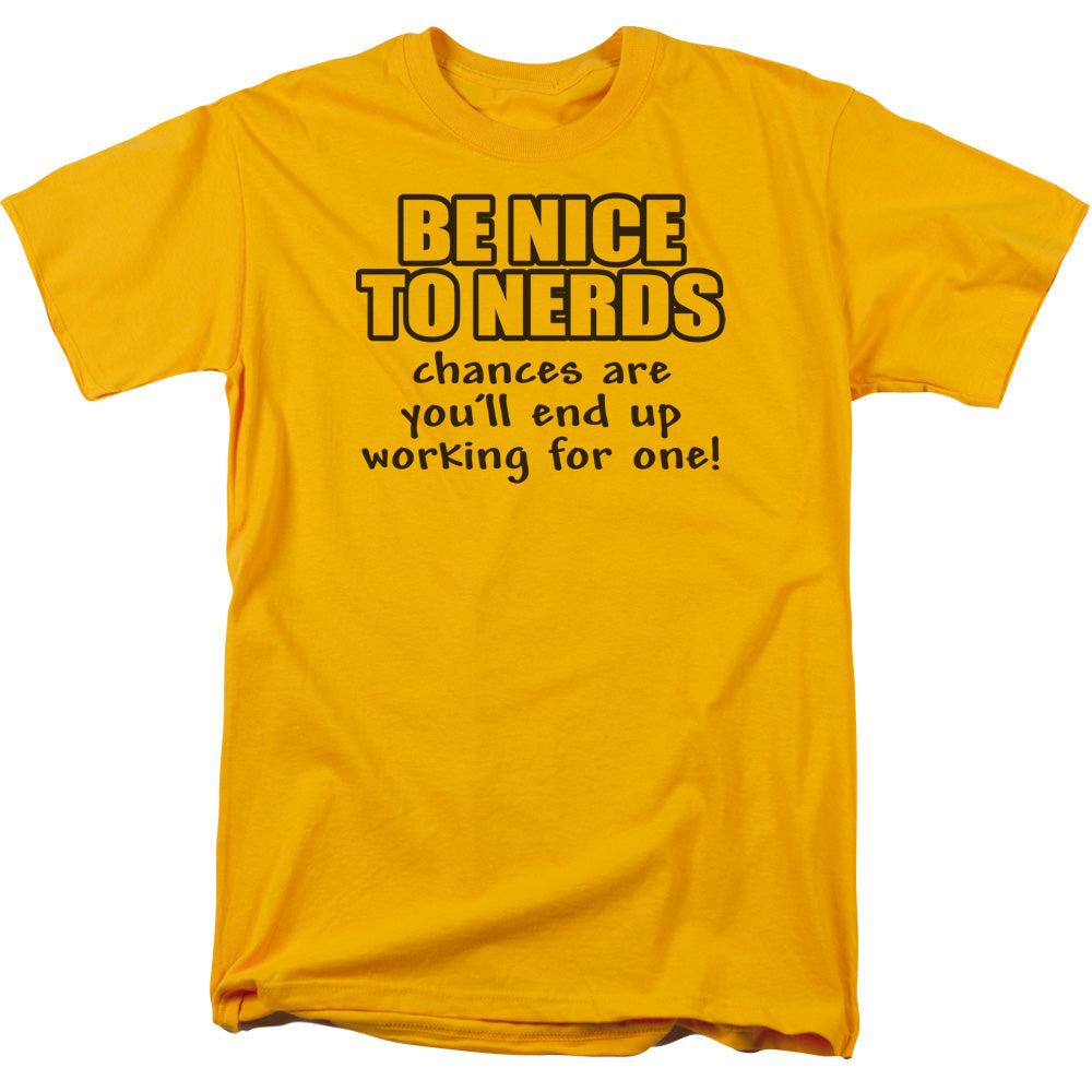 Nice To Nerds - Short Sleeve Adult 18 - 1 - Gold T-shirt