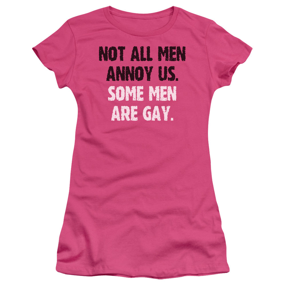 Not All Men - Short Sleeve Junior Sheer - Hot Pink T-shirt