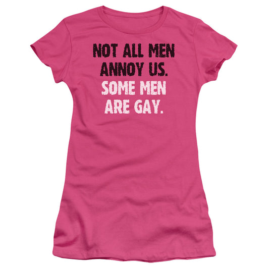 Not All Men - Short Sleeve Junior Sheer - Hot Pink T-shirt