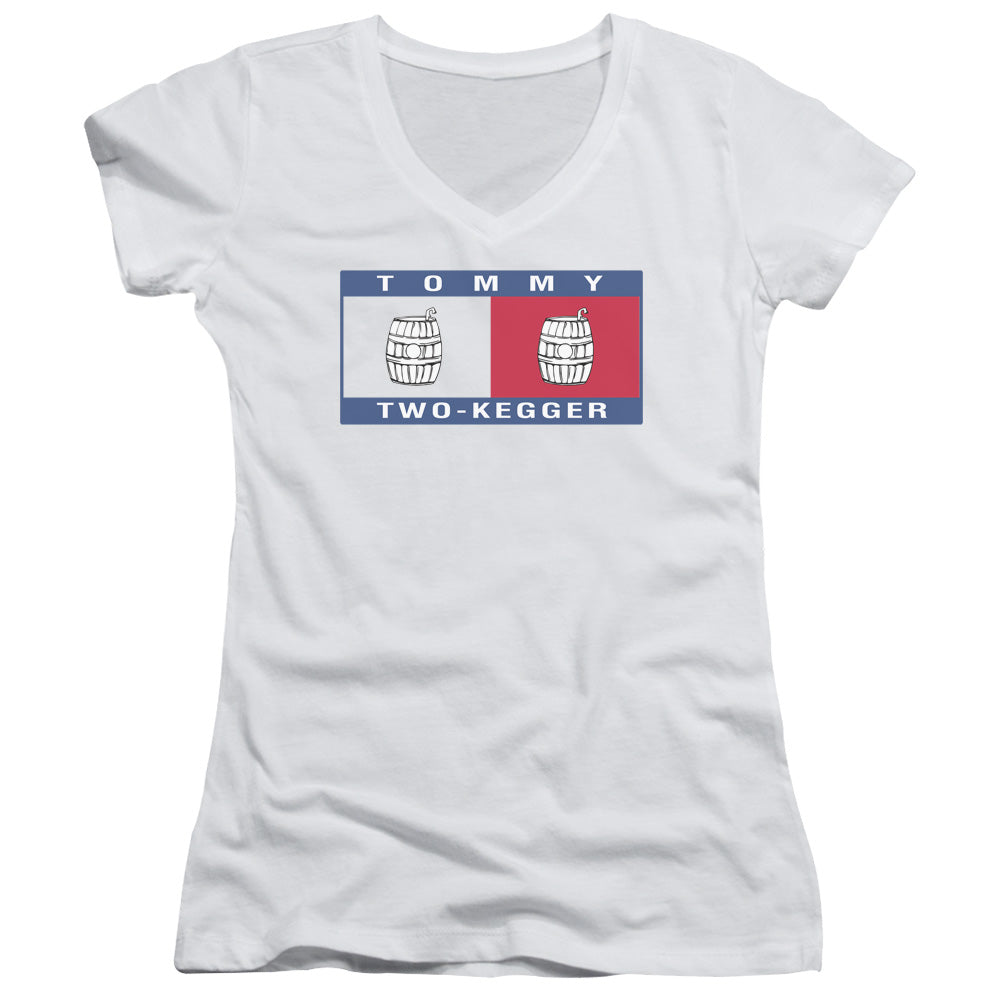 Tommy Twokegger - Junior V-neck - White