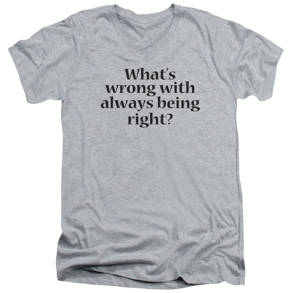 Whats Wrong - Short Sleeve Adult V-neck 30 - 1 - Athletic Heather T-shirt