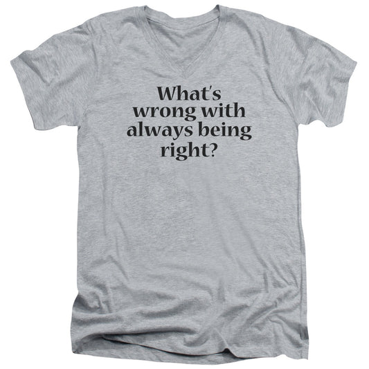 Whats Wrong - Short Sleeve Adult V-neck 30 - 1 - Athletic Heather T-shirt