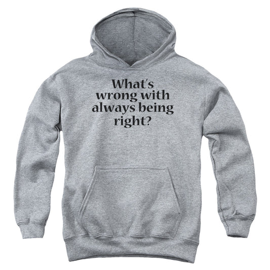 Whats Wrong - Youth Pull-over Hoodie - Athletic Heather