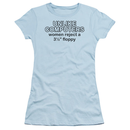 Unlike Computers - Short Sleeve Junior Sheer - Light Blue T-shirt