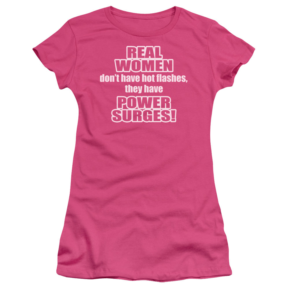 Real Women - Short Sleeve Junior Sheer - Hot Pink T-shirt