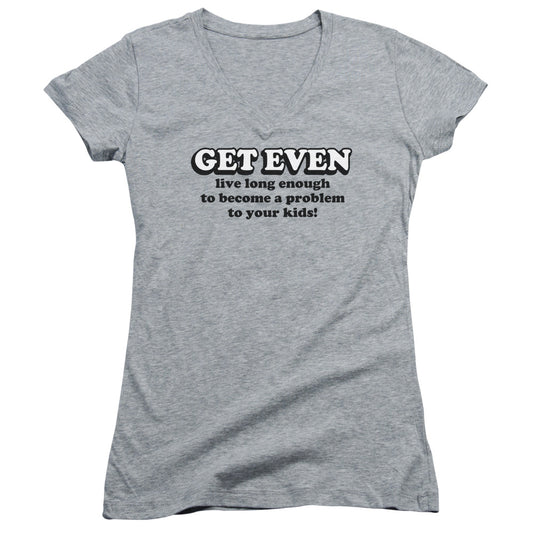 Get Even - Junior V-neck - Athletic Heather