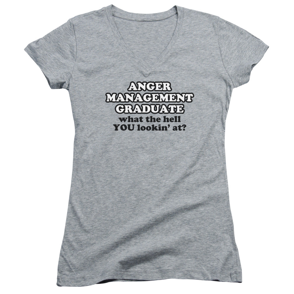 Anger Management - Junior V-neck - Athletic Heather