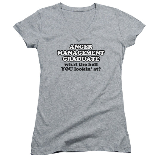 Anger Management - Junior V-neck - Athletic Heather