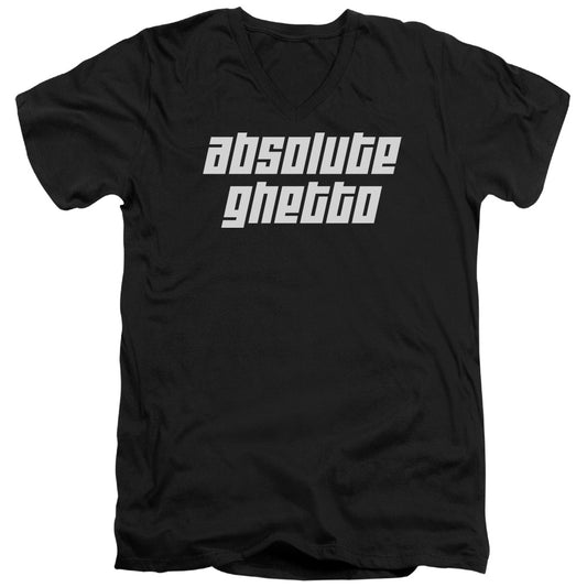 Absolute Ghetto - Short Sleeve Adult V-neck 30 - 1 - Black T-shirt