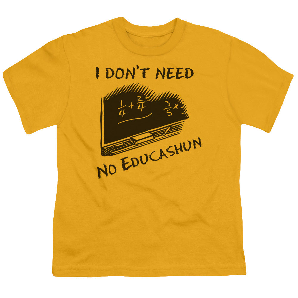 No Educashun - Short Sleeve Youth 18 - 1 - Gold T-shirt