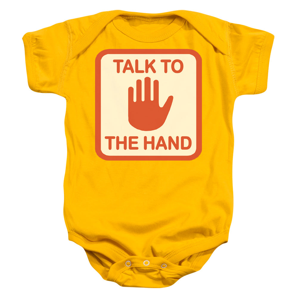 Talk To The Hand-infant Snapsuit - Gold