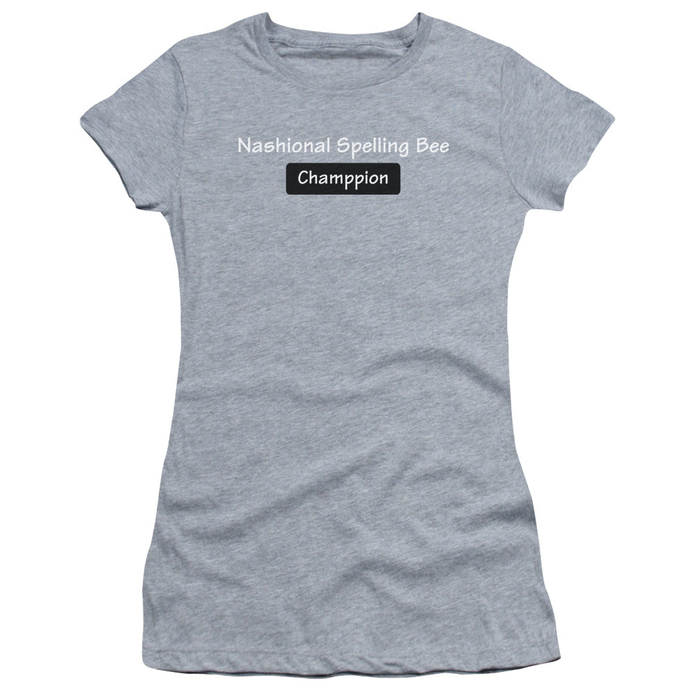 Spelling Bee Champ - Short Sleeve Junior Sheer - Athletic Heather T-shirt