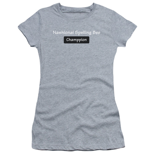 Spelling Bee Champ - Short Sleeve Junior Sheer - Athletic Heather T-shirt