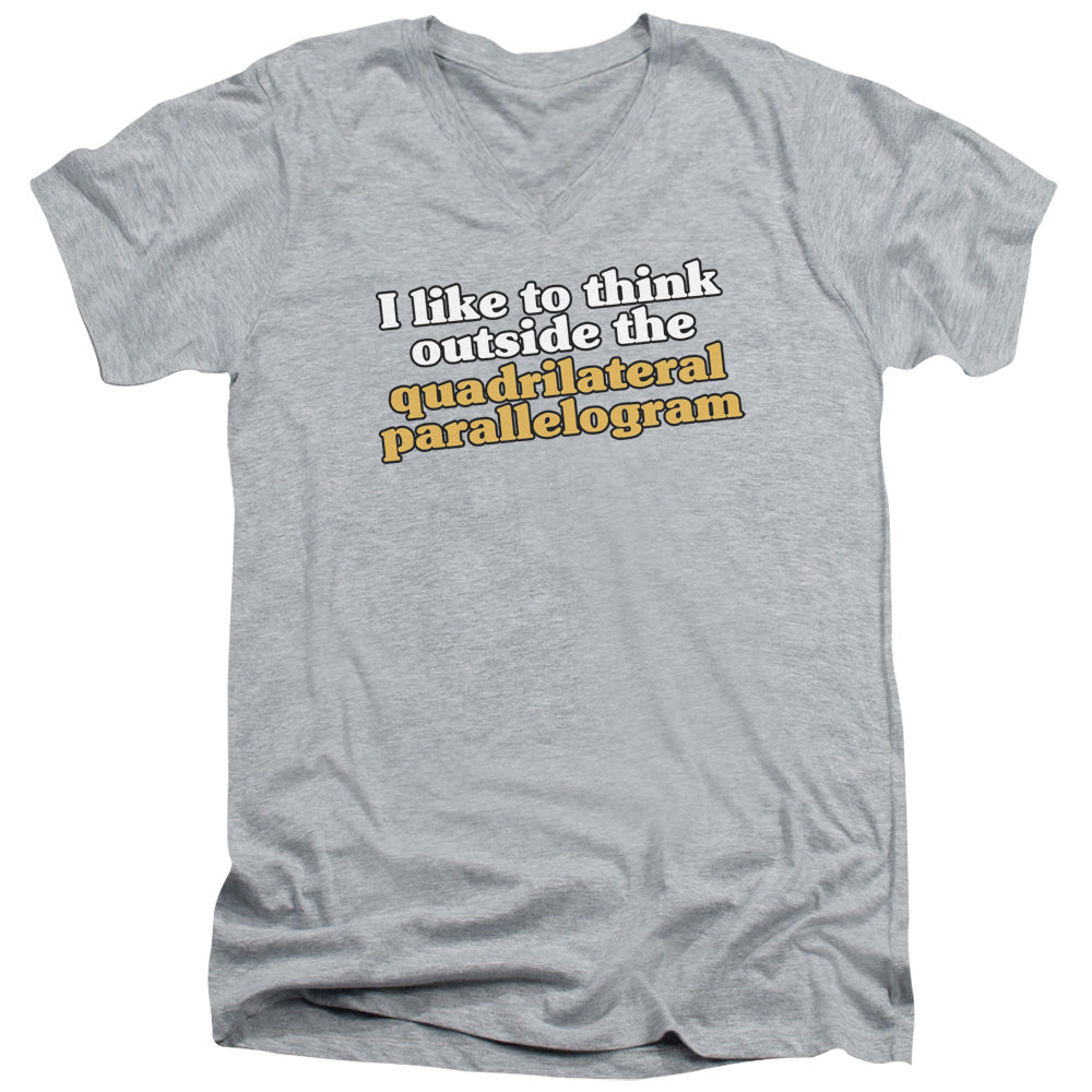 Quadrilaterial - Short Sleeve Adult V-neck - Athletic Heather T-shirt