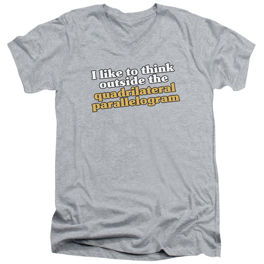 Quadrilaterial - Short Sleeve Adult V-neck - Athletic Heather T-shirt
