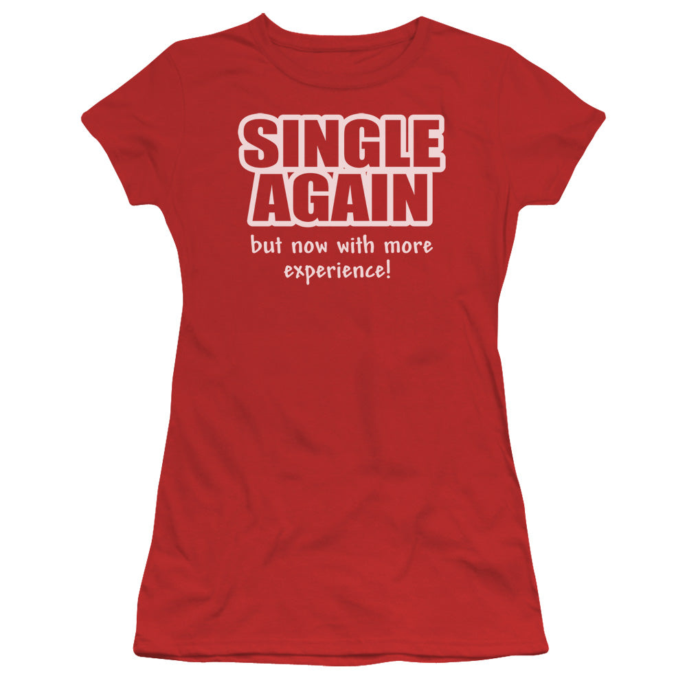 Single Again - Short Sleeve Junior Sheer - Red T-shirt