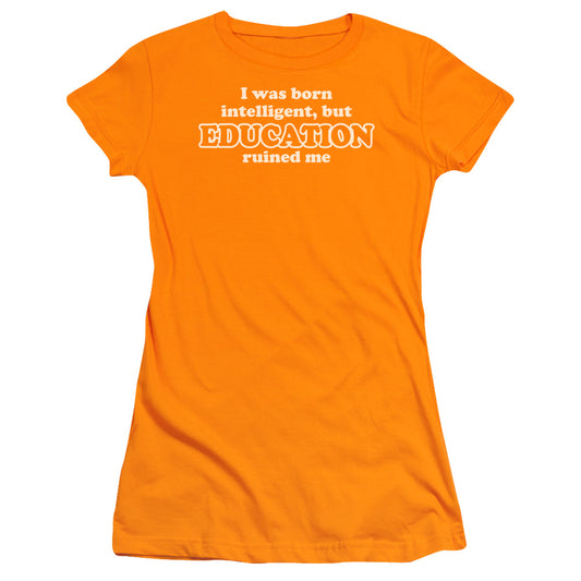 Born Intelligent - Short Sleeve Junior Sheer - Orange T-shirt