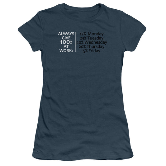 GIVE 100% AT WORK -   JUNIOR SHEER - INDIGO T-Shirt
