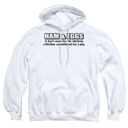Ham And Eggs - Adult Pull-over Hoodie - White