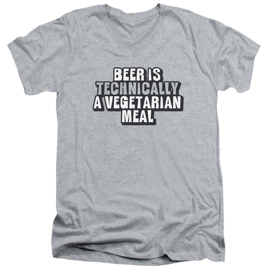 Beer Vegetarian - Short Sleeve Adult V-neck 30 - 1 - Athletic Heather T-shirt