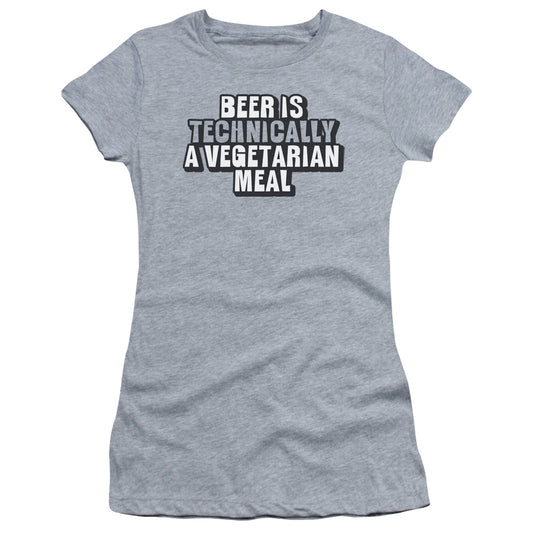 Beer Vegetarian - Short Sleeve Junior Sheer - Athletic Heather T-shirt